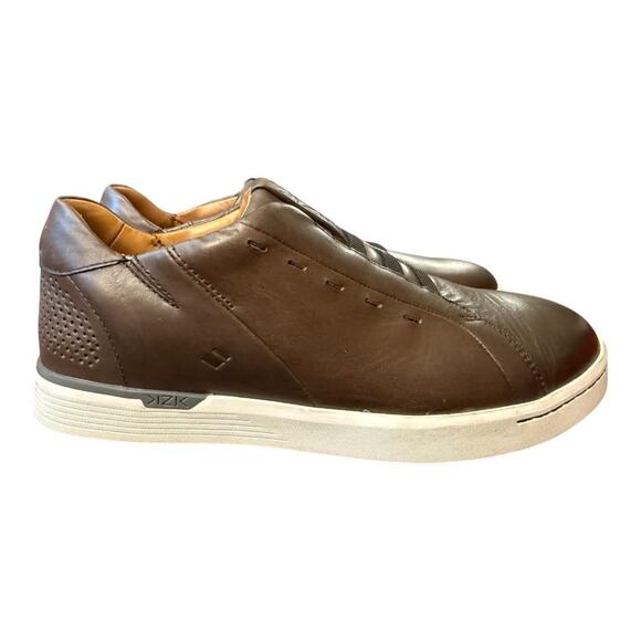 Kizik New York Hands Free Brown Leather Sneaker EUC Men size 8 - Picture 1 of 7